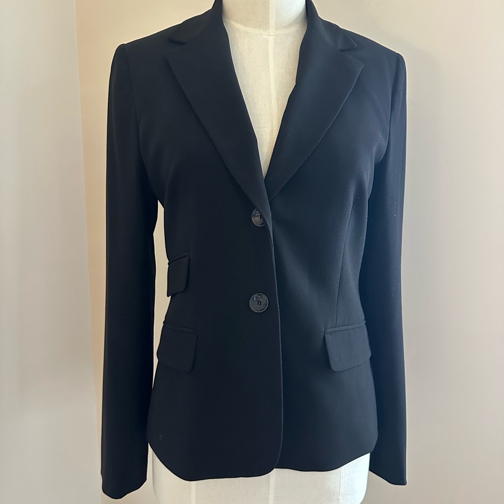 MARGARET M Black 2 Button Blazer